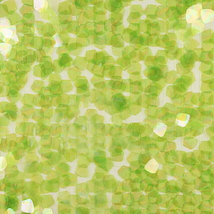 Lime Green Sequin Tulle with Teardrop Sequins - Ribes y Casals