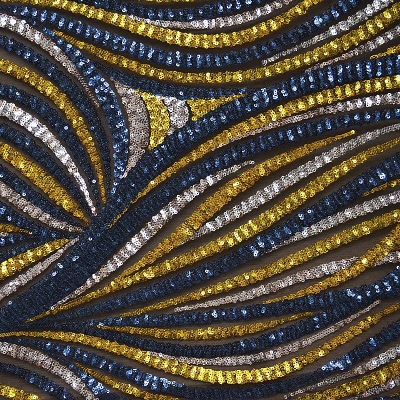 Sequin Waves  Aquamarine Yellow - Ribes y Casals