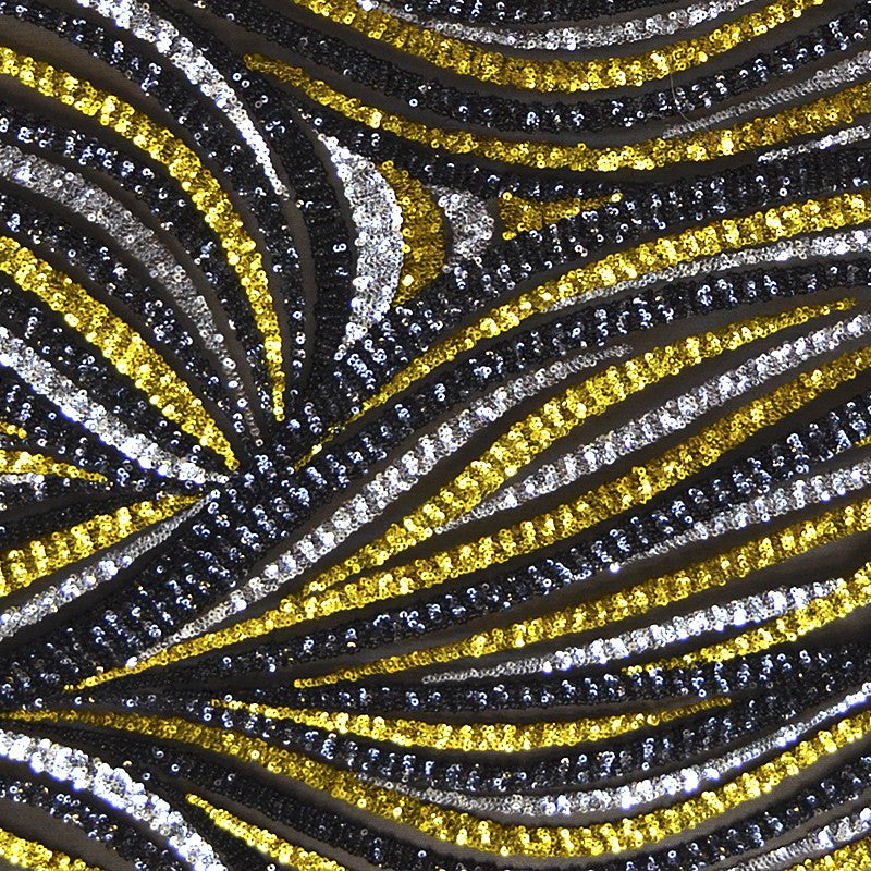 Sequin Waves Black Yellow - Ribes y Casals