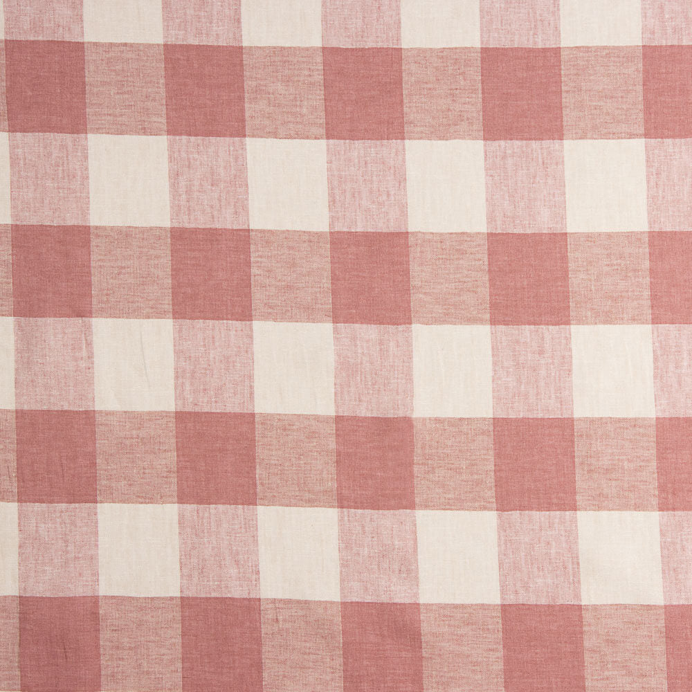 Pink Checked Viscose Linen - Ribes y Casals