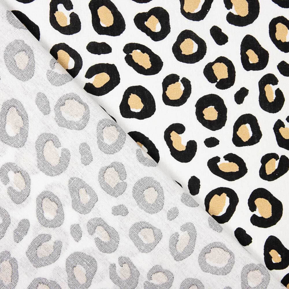 Linen Viscose Leopard White - Ribes y Casals