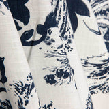 Cotton Linen Printed Cashmere Navy Blue - Ribes y Casals