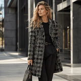 Grey and Black Mosaic Wool Tweed with Gold Lurex - Ribes y Casals