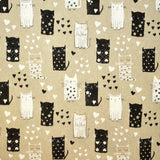 Printed Canvas Kittens White Black - Ribes y Casals
