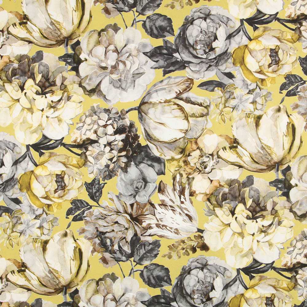 Lemon Cretonne Cotton Canvas - Ribes y Casals
