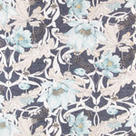 Cloth Fabric Japanese Flower Navy - Ribes y Casals