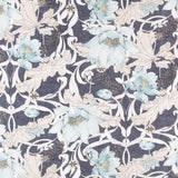 Cloth Fabric Japanese Flower Navy - Ribes y Casals