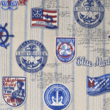 Printed Fabric Blue Merlin Beige - Ribes y Casals