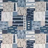Printed Cloth Square Fishes Blue - Ribes y Casals