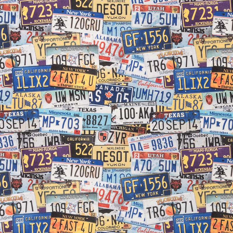 Printed Cloth License Plates - Ribes y Casals