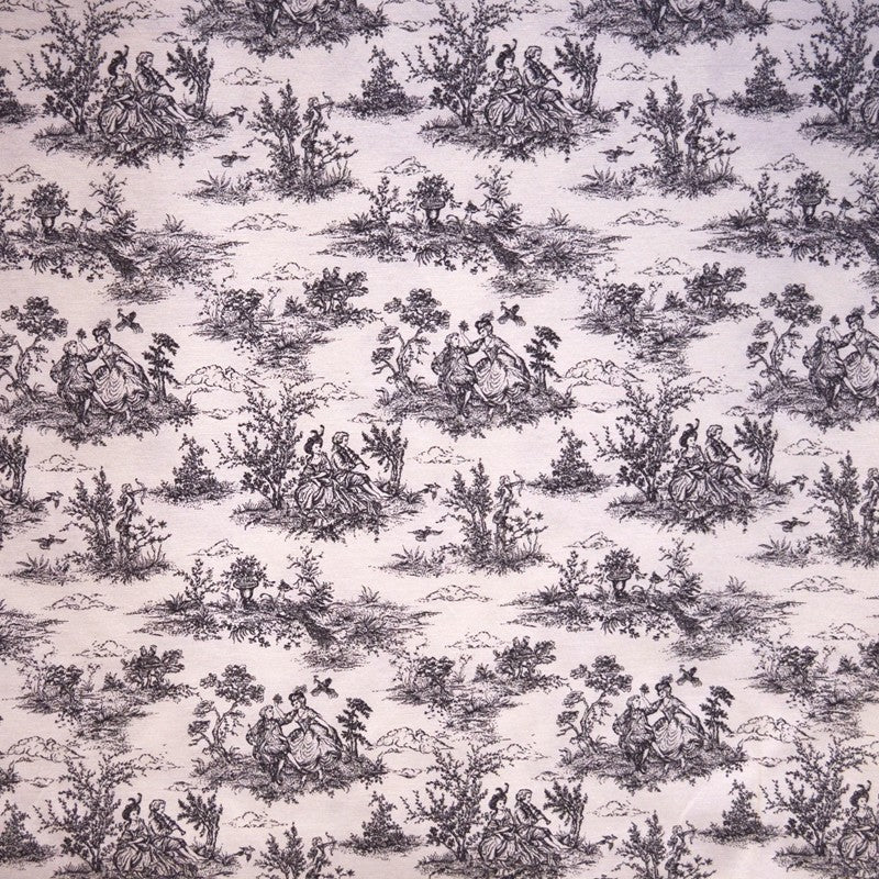 Printed Canvas Toile de Jouy Black - Ribes y Casals