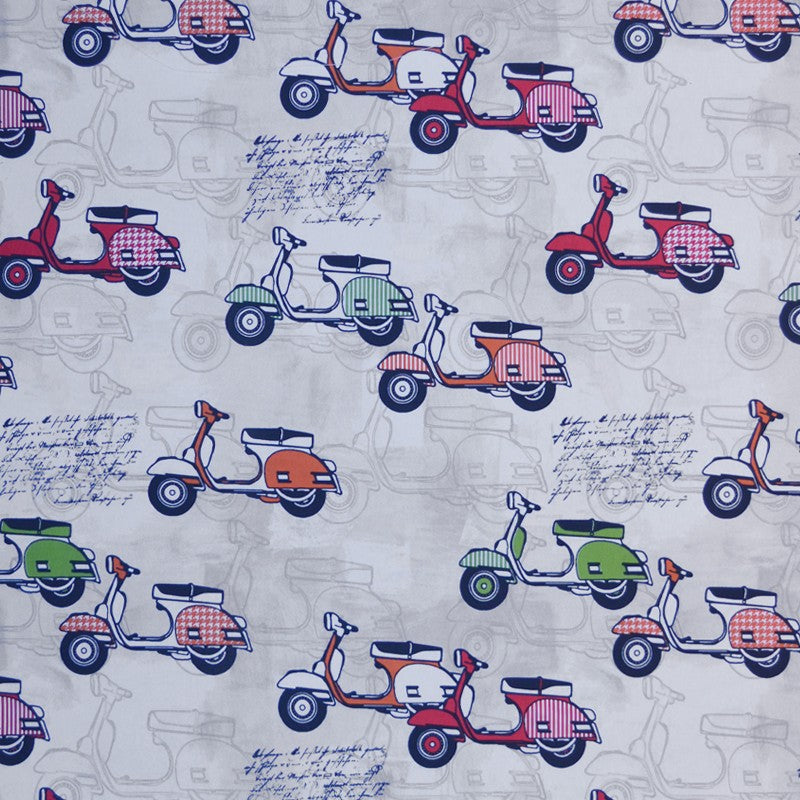 Loneta Estampada Vespa Roja - Ribes y Casals