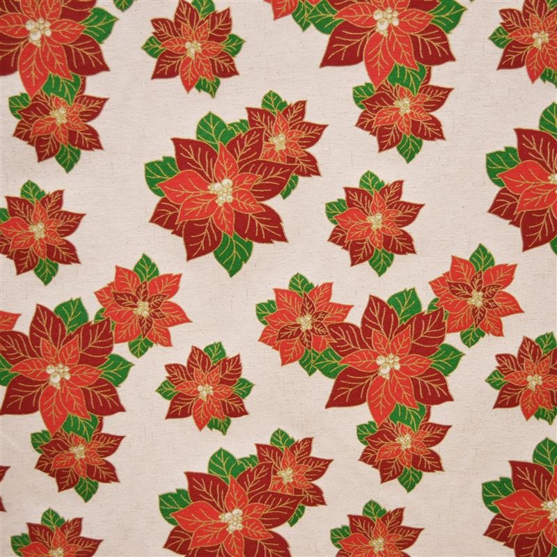 Loneta Flor Fondo Beige - Ribes y Casals