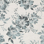 Turquoise Floral Jacquard Canvas - Ribes y Casals