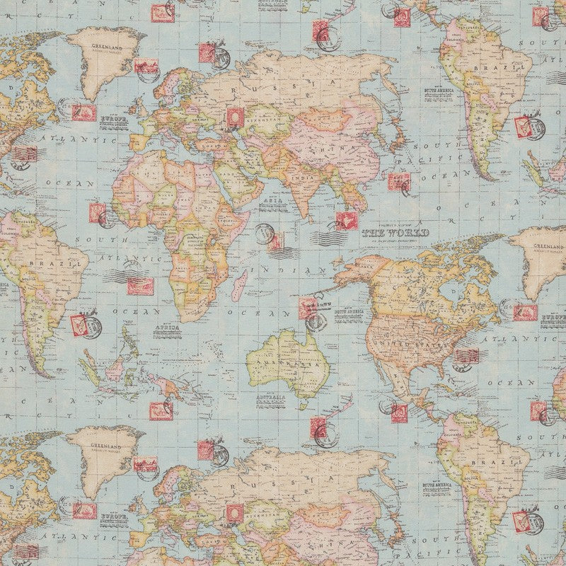 Cloth World Map Blue - Ribes y Casals