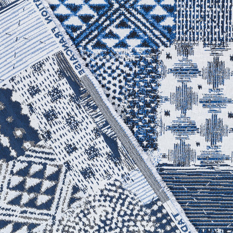 Upholstry Cloth Blocks Blue - Ribes y Casals