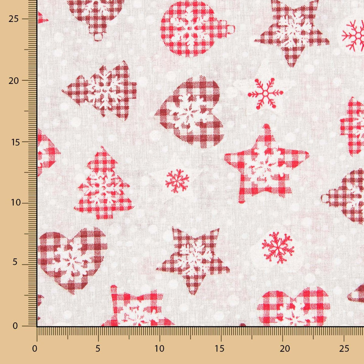 Loneta Navidad Gris Bolas Navidad - Ribes y Casals