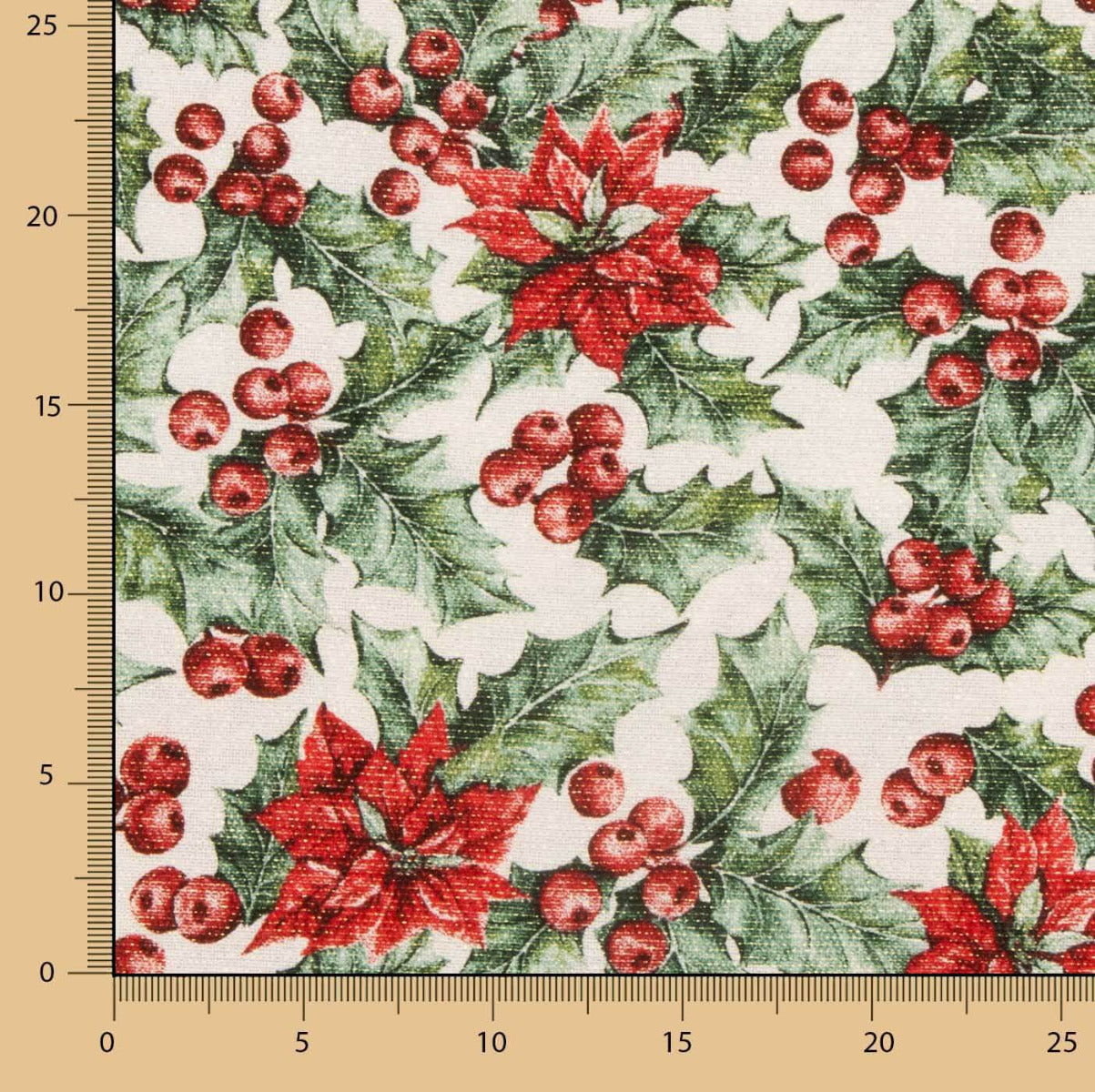 Christmas Canvas Holly Ecru - Ribes y Casals