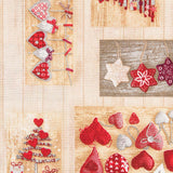 Loneta Navidad Madera Clara Corazones - Ribes y Casals