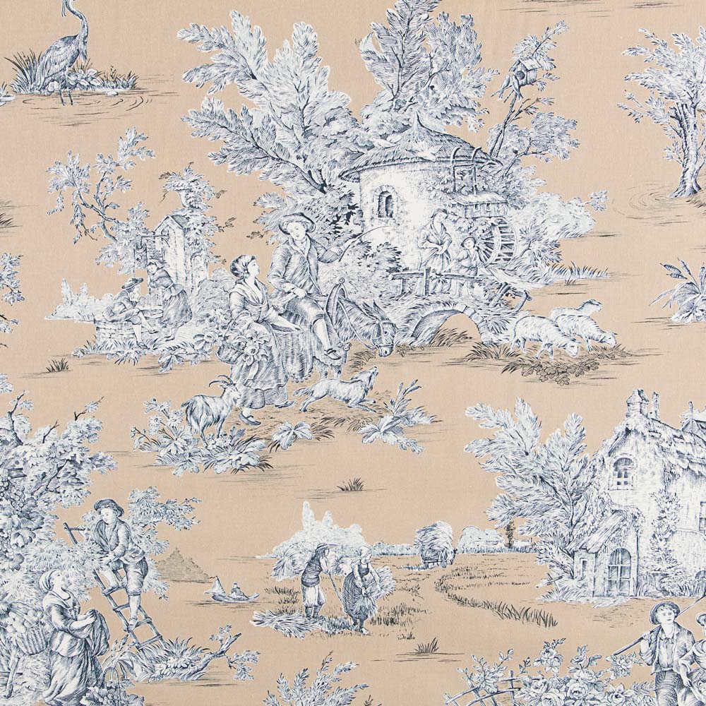 Toile de Jouy Beige Canvas - Ribes y Casals