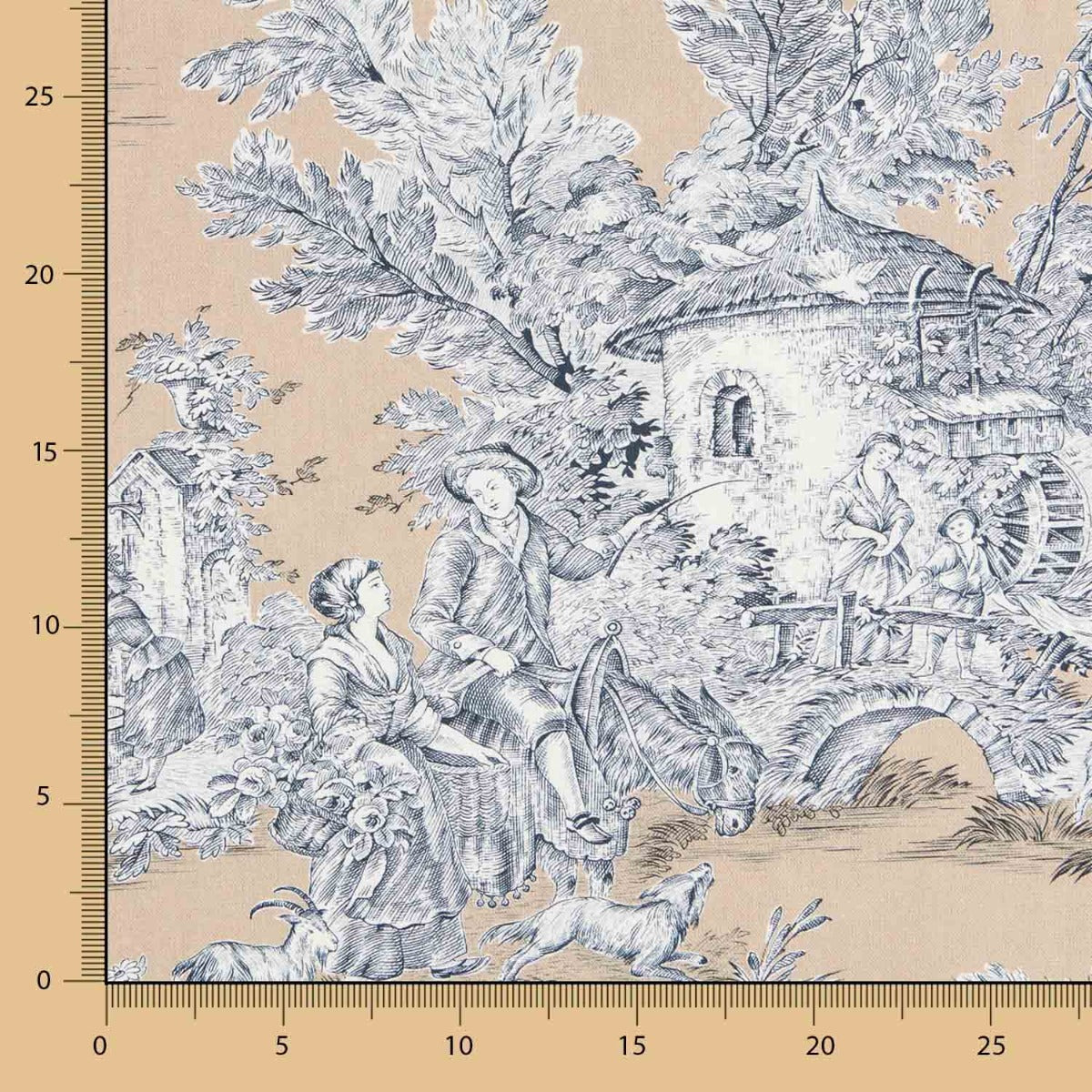 Toile de Jouy Beige Canvas - Ribes y Casals