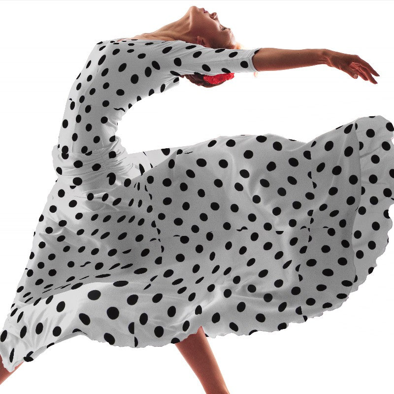 Dots 35mm Spandex White Black - Ribes y Casals