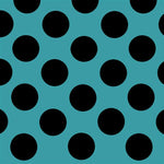 Spandex Polka Dots 25mm Blue Background Black Polka Dots - Ribes y Casals