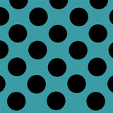 Spandex Polka Dots 25mm Blue Background Black Polka Dots - Ribes y Casals