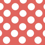 Dots Spandex 25mm Ground Coral Dot White - Ribes y Casals