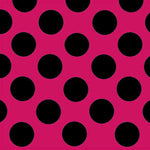 Polka Dots Spandex 25mm Fuchsia Background Black Polka Dots - Ribes y Casals
