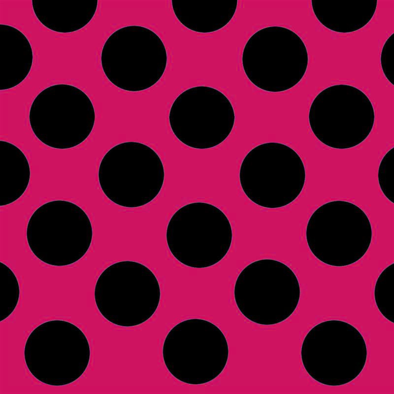Polka Dots Spandex 25mm Fuchsia Background Black Polka Dots - Ribes y Casals