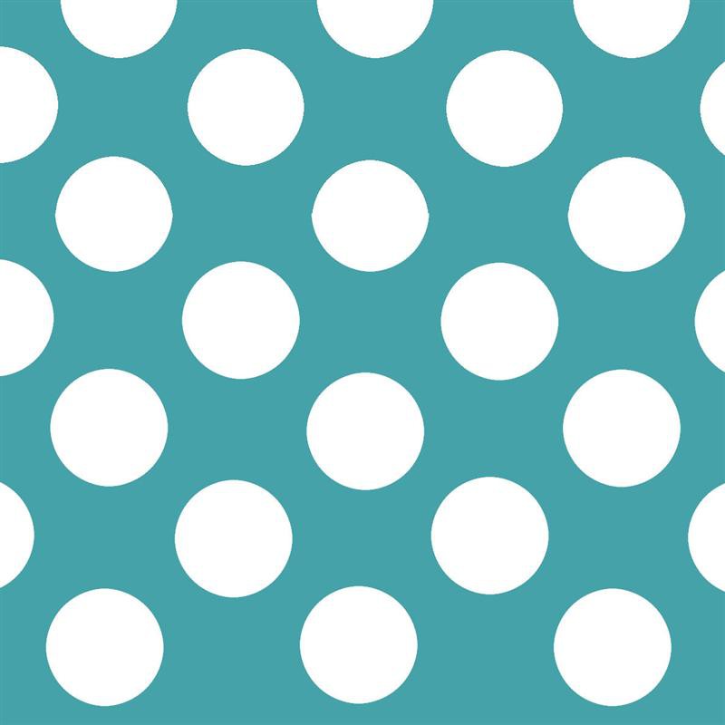 Polka Dots Spandex 25mm Turquoise Background White Polka Dots - Ribes y Casals