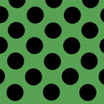 Spandex 25mm Spandex Polka Dots Green Background Black Polka Dots - Ribes y Casals