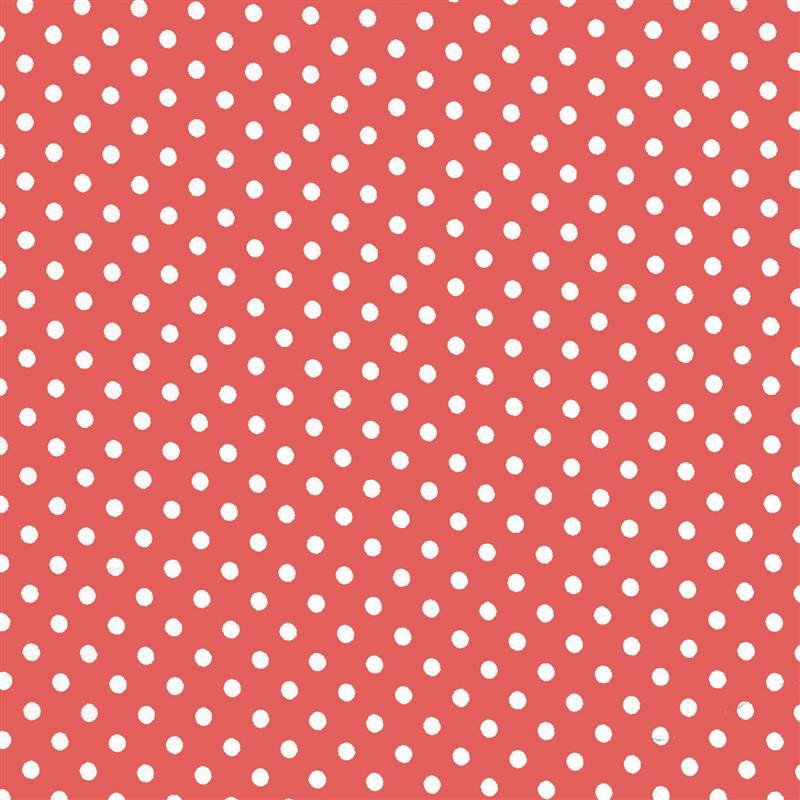 Dots Spandex 5mm Ground Coral Dot White - Ribes y Casals