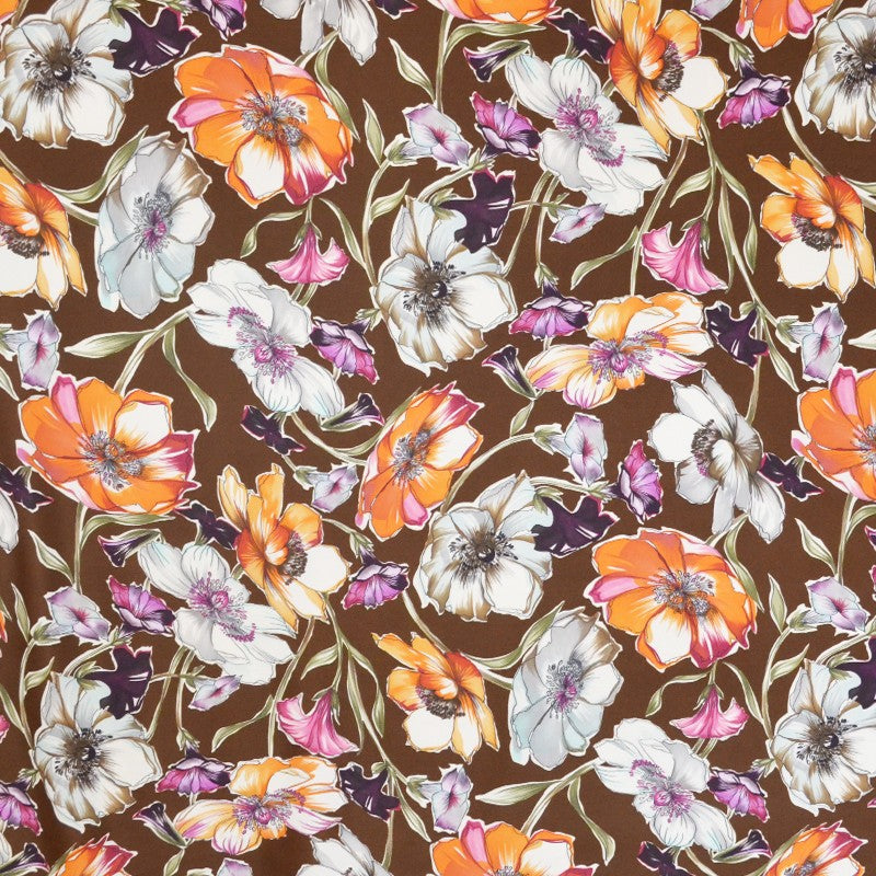 Printed Lycra Watercolored Brown Background - Ribes y Casals
