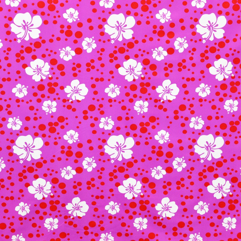 Printed Lycra Bubles Red Lila Background - Ribes y Casals