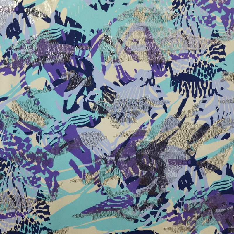 Tele Lycra Estampada Machas Degradé Azul - Ribes y Casals