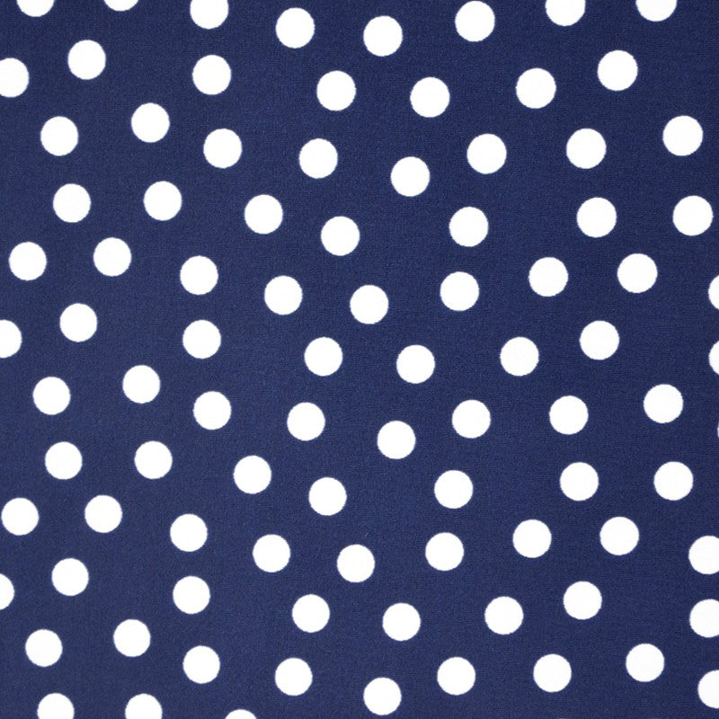 Printed Lycra Dots 1cm Navy Blue Background - Ribes y Casals