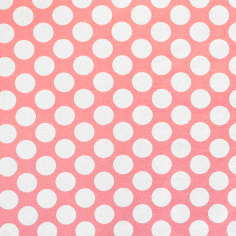 Printed Lycra Dots Emerald 2cm Pink Background - Ribes y Casals