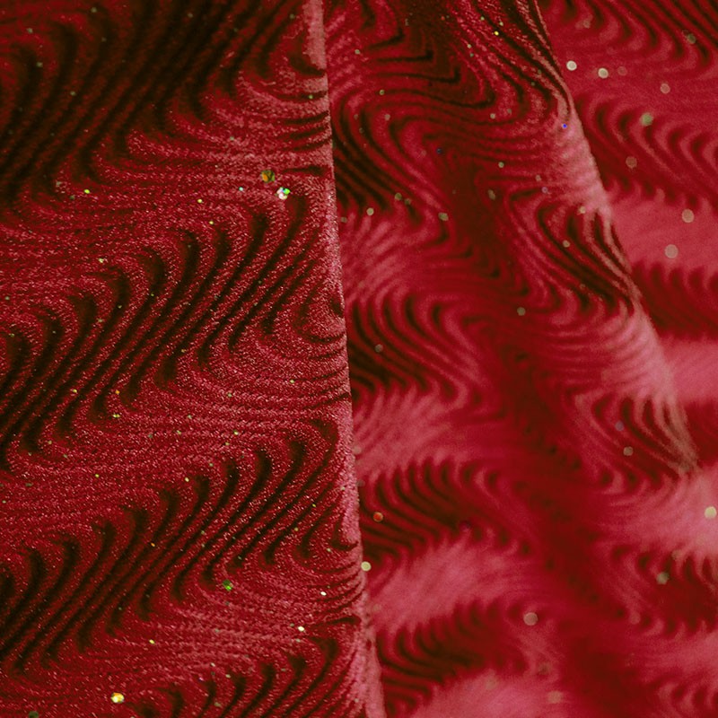 Lycra Glitter Velvet Red - Ribes y Casals