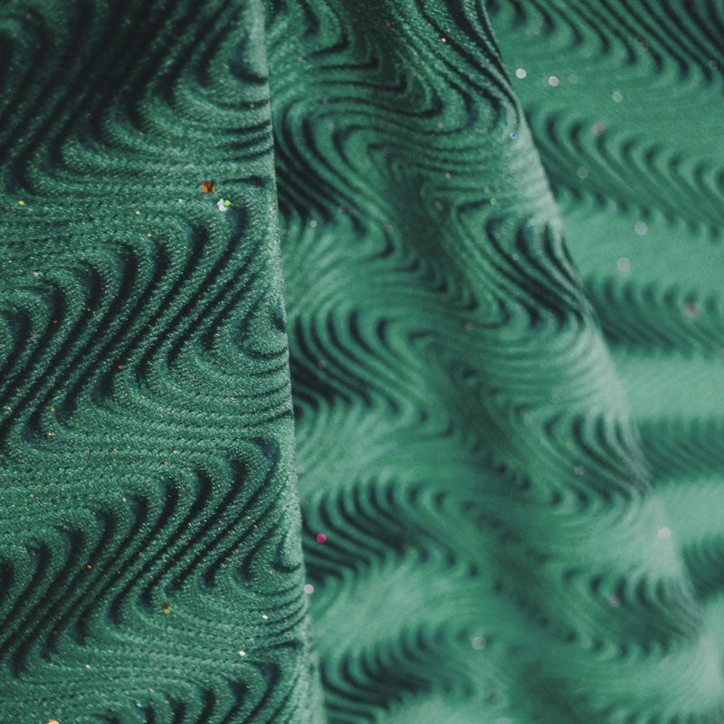 Lycra Glitter Velvet Green - Ribes y Casals