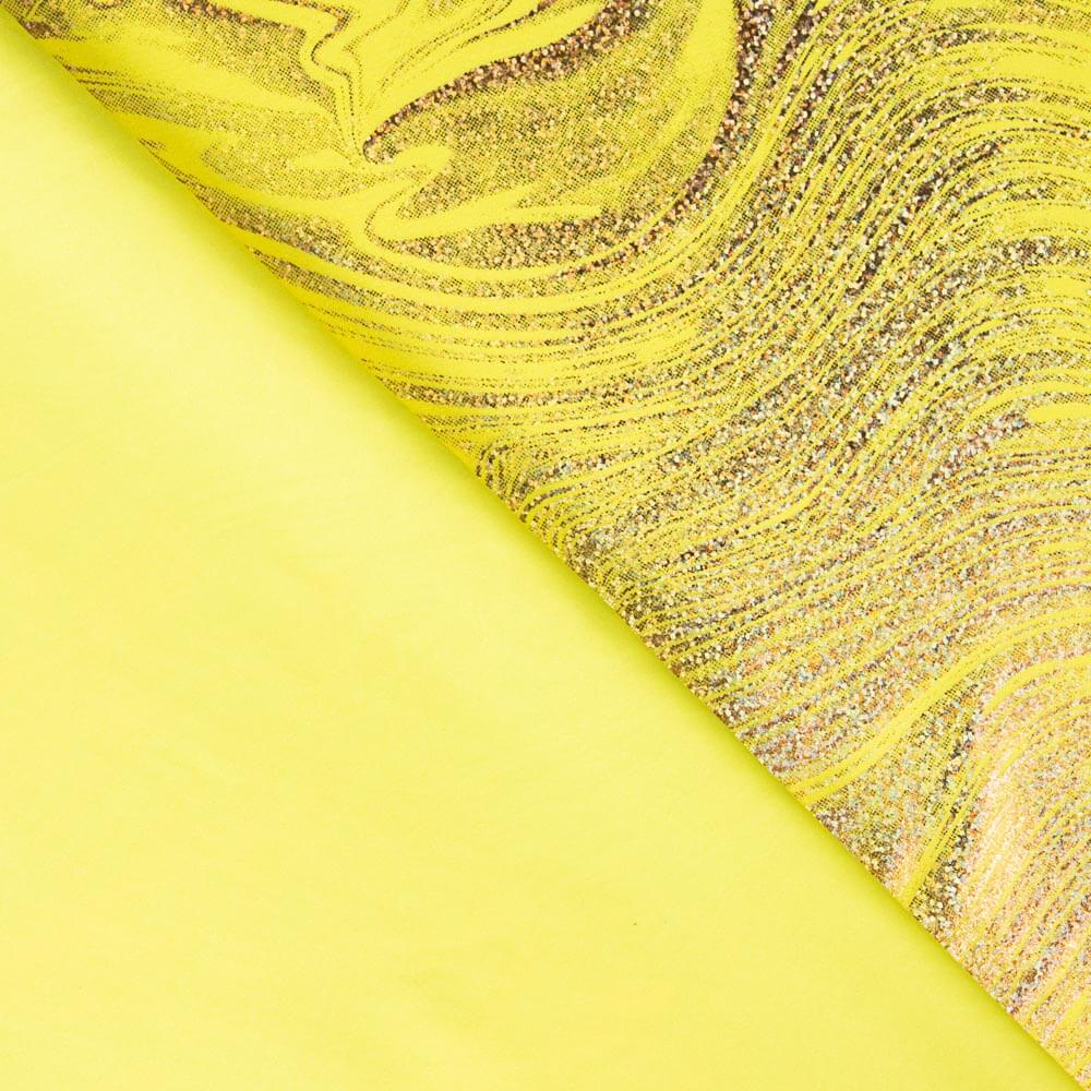 Yellow Marbled Lycra Foil - Ribes y Casals