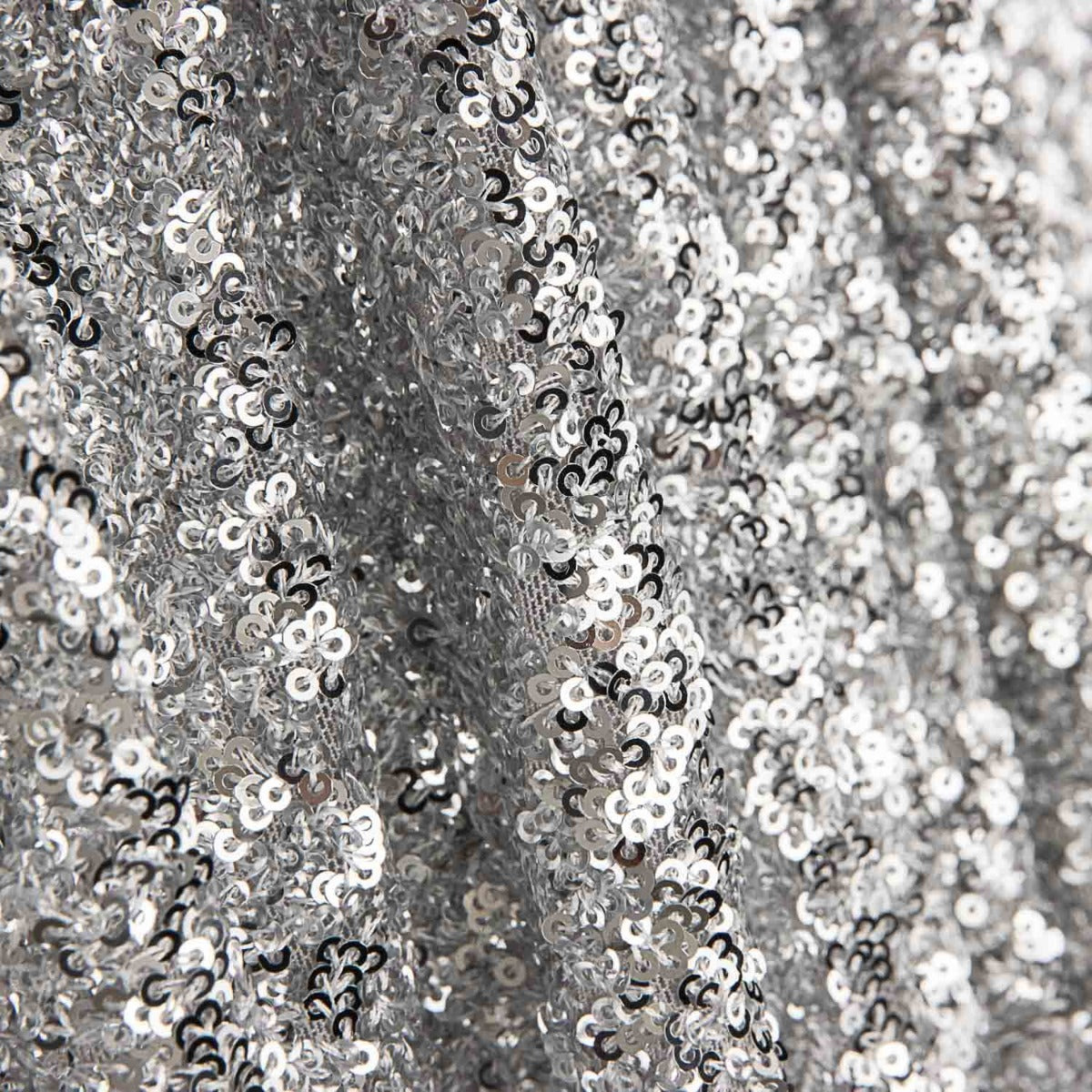 Silver Sequin Lycra Fabric on Elastic Tulle - Ribes y Casals