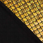 Metallic Printed Stretch Fabric – Aqua Gold - Ribes y Casals