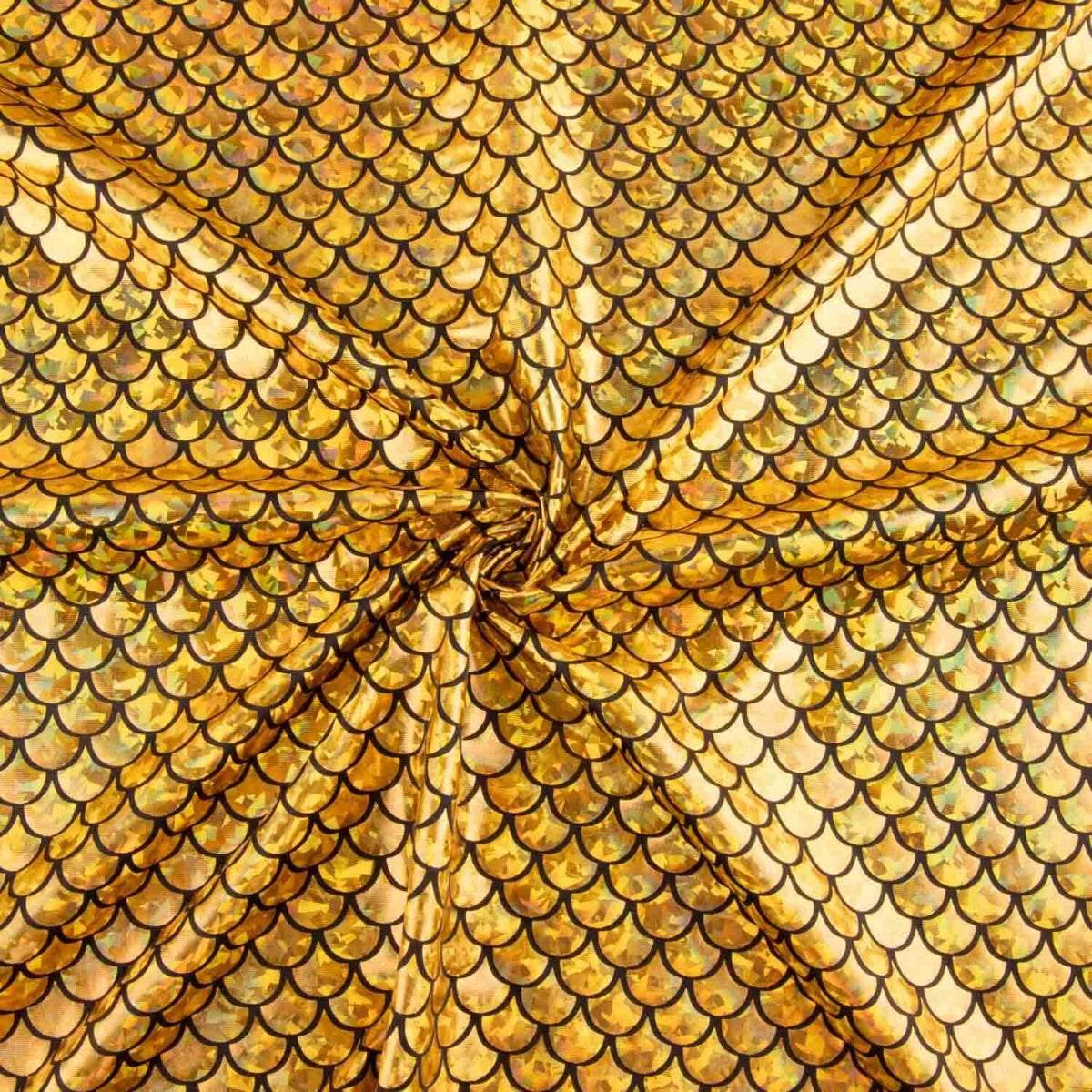 Metallic Printed Stretch Fabric – Aqua Gold - Ribes y Casals