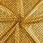 Metallic Printed Stretch Fabric – Aqua Gold - Ribes y Casals