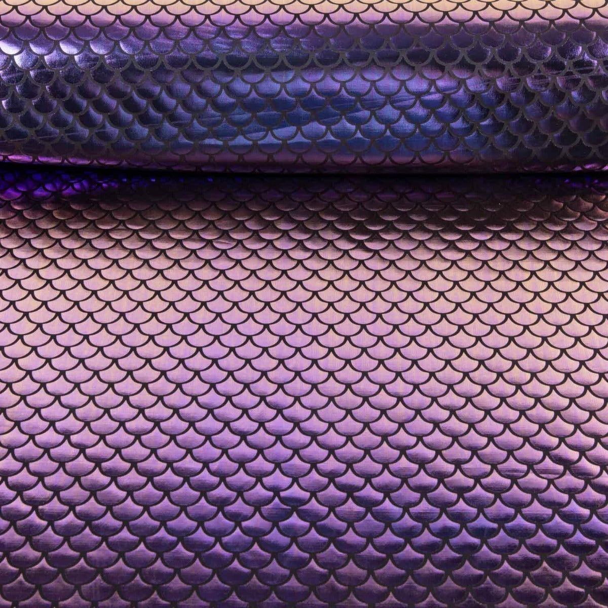 Metallic Printed Stretch Fabric – Aqua Lilac - Ribes y Casals