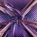 Metallic Printed Stretch Fabric – Aqua Lilac - Ribes y Casals