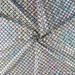 Metallic Printed Stretch Fabric – Aqua Silver - Ribes y Casals