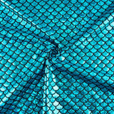 Metallic Printed Stretch Fabric – Aqua Blue - Ribes y Casals